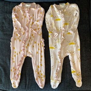 Spearmint Love Ruffle Zipper Footie Bundle